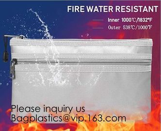 China Silicone Coated Fire Resistant Envelope bag Fireproof Money Document Bag,Fireproof Bag Fire Proof and Water Resistant Do factory