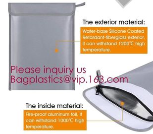 China Non-Itchy silicone coated fireproof waterproof bag with zipper 15 x 11 inch,Defender fireproof and water resistant factory