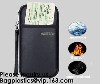 China OEM custom luxury travel money passport safe zipper storage pouch fireproof document bag Pouch Money Fiberglass Fire Saf factory