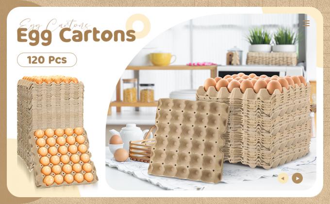 Pack Egg Cartons Crates Bulk 30 Cell Pulp Fiber Egg Flats Reusable Stackable Cardboard Tray For Home Storing Packing Roach Colony Soundproofing 0