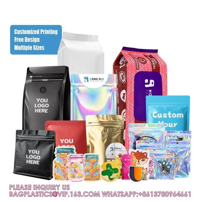 Custom Printed Candy Smell Proof Foil Stand Up Pouch Ziplock Packaging Mylar Bags 1