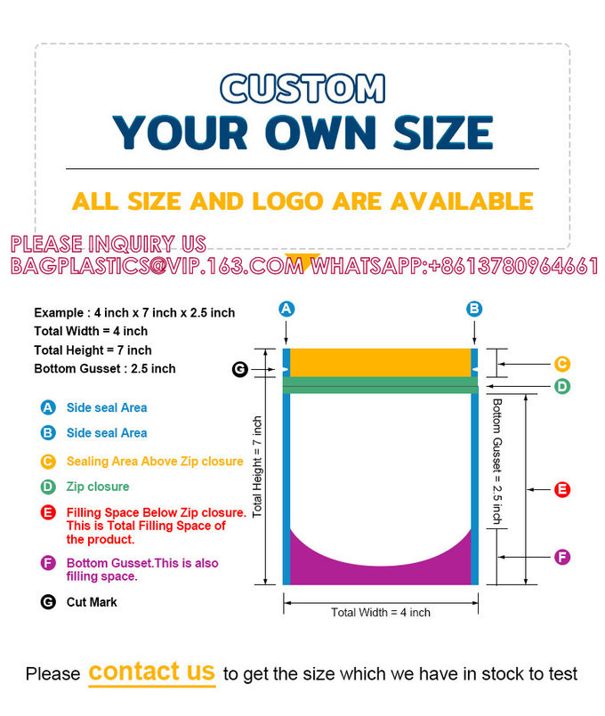 Custom Printed Candy Smell Proof Foil Stand Up Pouch Ziplock Packaging Mylar Bags 2