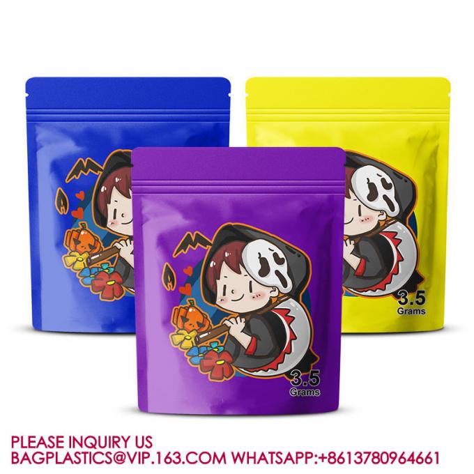 Custom Logo Packaging Gummy Edible Candy Portable Reusable Zipper Bag Mylar Plastic Pouch 2
