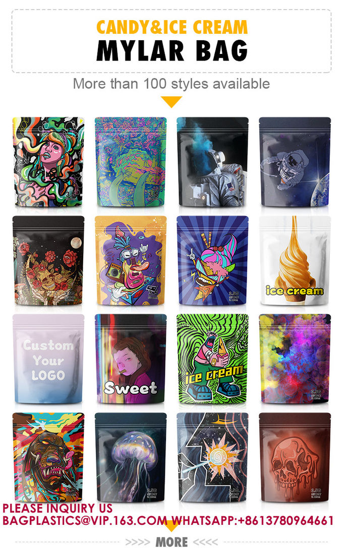 Oxygen Barrier Resealable Ziplock Soft Touch Smell Proof Bags For Spice Candy Packaging 5