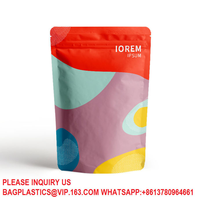 Custom Printed Matte Resealable Ziplock Pla Packaging Stand Up Pouch Edible Candy Cookie 1