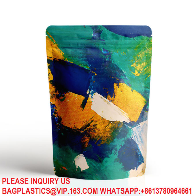 Smell Proof Bags, Resealable Bags With Matte Window, Foil Pouch Stand Up Sealable Bags 2