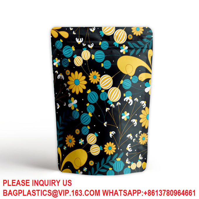 Zipper Stand Up Pouch Bag, Heat Sealable Zip Lock Snack Food Tea Drinking Packing Pouches 0