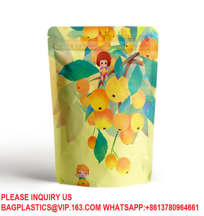 Matte Finish Mylar Bags Stand Up Small Plastic Resealable Ziplock Tea Packaging Pouch 0