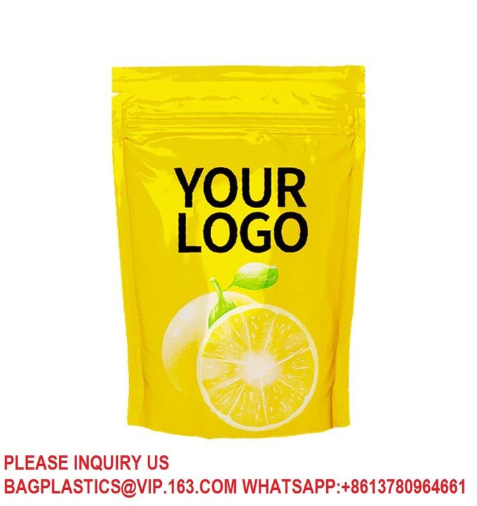Reclosable Mylar Bags Pouch Aluminum Foil Zip Lock Food Packaging Bags With Tear Notches 3