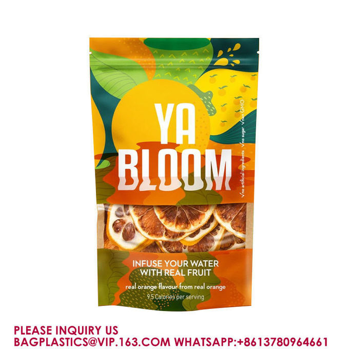 Renouvelable Dried Fruit Packing Stand Up Pouch Dry Food Packaging Pla Bags With Window 4