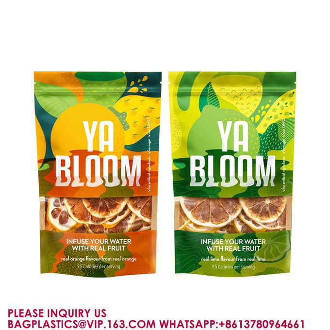 Renouvelable Dried Fruit Packing Stand Up Pouch Dry Food Packaging Pla Bags With Window 1