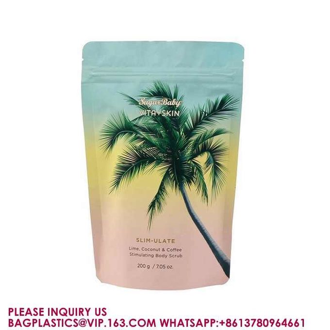 Resealable Matte Pouch Ziplock Snack Sea Moss Food Packaging Mylar Bags With Clear Window 2