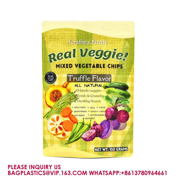 Resealable Matte Pouch Ziplock Snack Sea Moss Food Packaging Mylar Bags With Clear Window 0