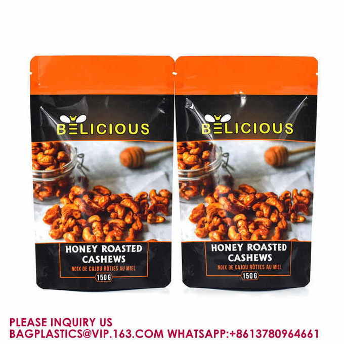 Nuts Packaging Biodegradable Plastic Aluminum Foil Mylar Bags Zip Lock Stand Up Pouch 2