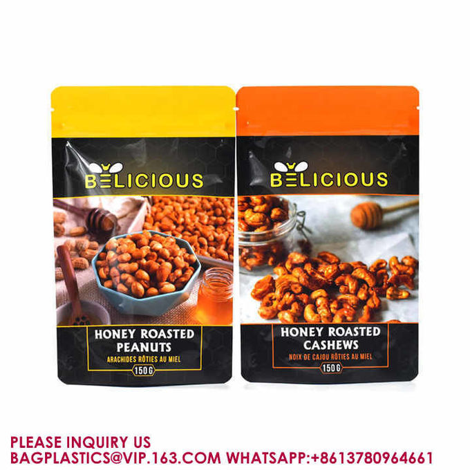 Nuts Packaging Biodegradable Plastic Aluminum Foil Mylar Bags Zip Lock Stand Up Pouch 1
