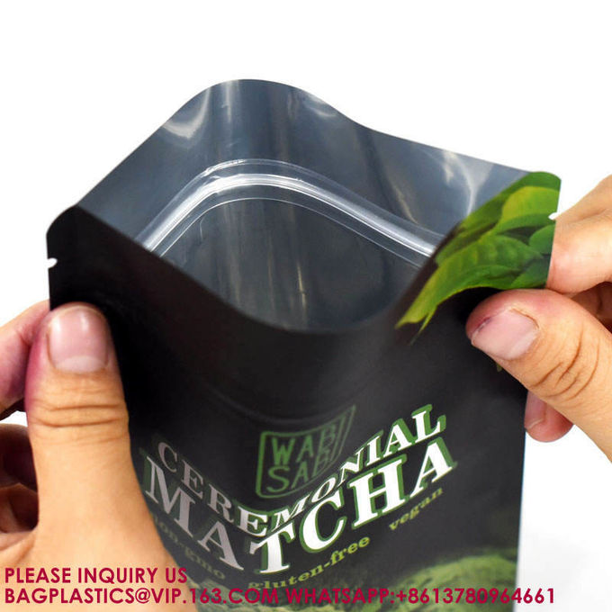 Biodegradable Compostable Spice Coffee Tea Sanck Kraft Zipper Bag Ziplock Stand Up Pouch 0