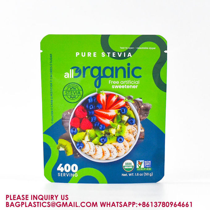 biodegradable Aluminum Foil Recyclable Stand Up SmellProof Ziplock Mylar Packing Pouch Bag 2