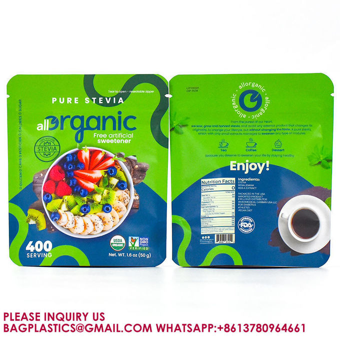 biodegradable Aluminum Foil Recyclable Stand Up SmellProof Ziplock Mylar Packing Pouch Bag 1