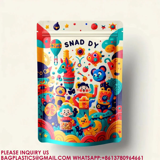 Packaging Zip Resealable Stand Up Pouch Food Packing Candy Biscuit Nut Aluminum Foil Bag 1
