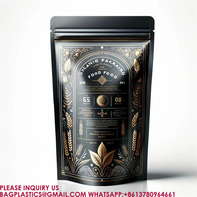 Biodegradable Stand Up Pouch Packaging Food Biscuit Snack Bags Zip seal Lock Mylar Bag 3
