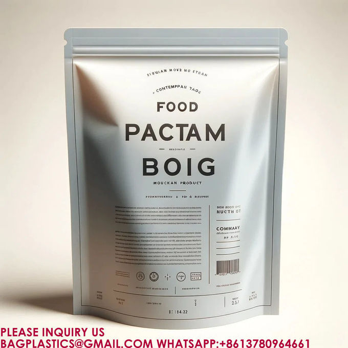 Biodegradable Stand Up Pouch Packaging Food Biscuit Snack Bags Zip seal Lock Mylar Bag 0
