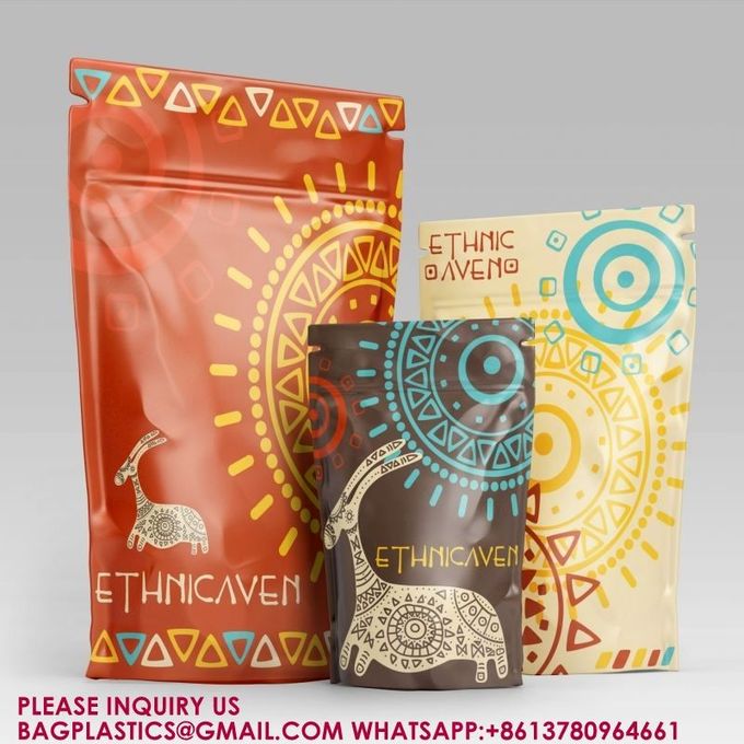 Resealable Stand Up Pouch ZipLock Aluminum Foil Bag Packing Snack Food Seal Packaging Bag 2