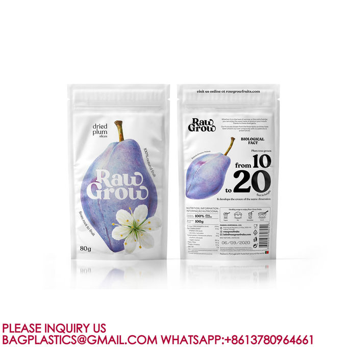 Resealable Aluminum Foil Bag Candy Biscuit Nut Bag Pack Self-standing Heat-seal Zip Bag 4