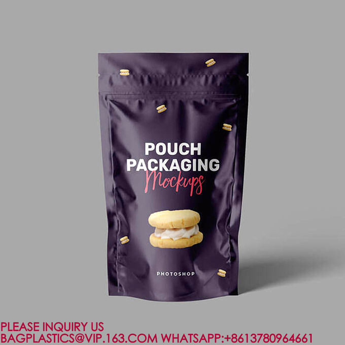 Stand-up Resealable Mylar Bags Food Storage Bag, Foil Pouch Stand-up Bags Self Sealing 3
