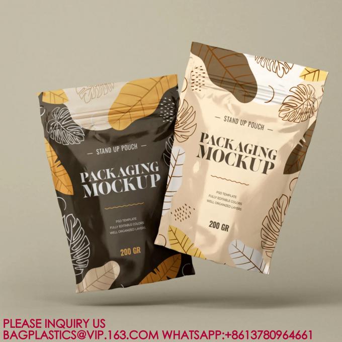 Eco Reusable Food Stand-up Bag Nut Snack Storage Sealed Bag Packaging Aluminum Foil Bag 4