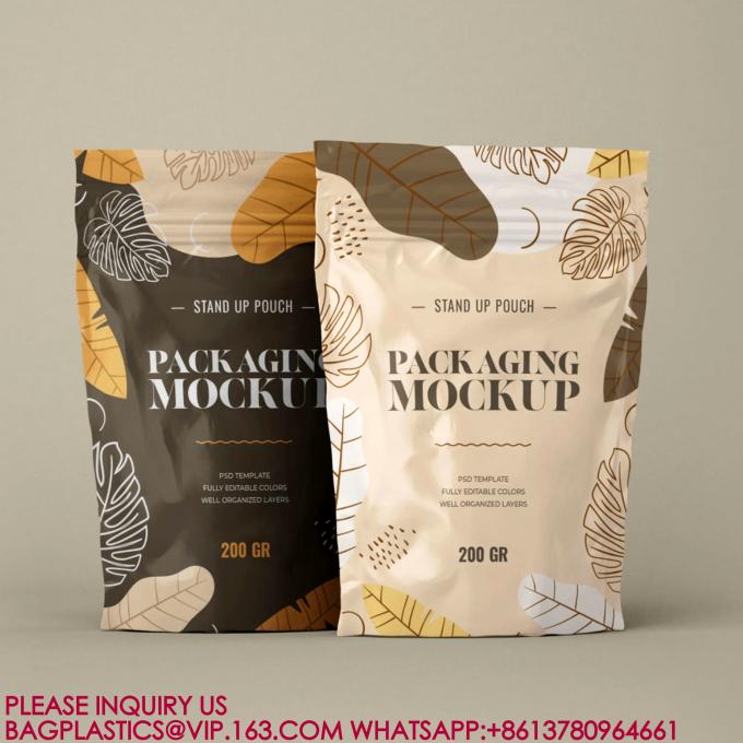 Eco Reusable Food Stand-up Bag Nut Snack Storage Sealed Bag Packaging Aluminum Foil Bag 2