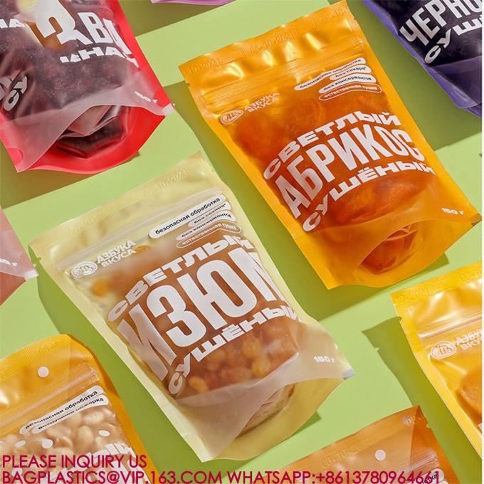 Stand Up Food Storage Pouch Window Resealable Zip Lock Smell Proof Bags for Food Storage 0