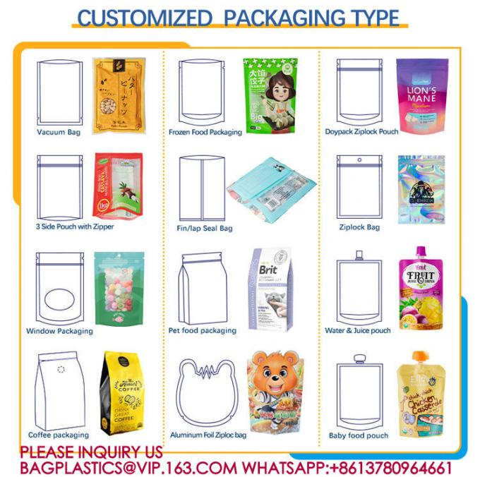Stand Up Food Storage Pouch Window Resealable Zip Lock Smell Proof Bags for Food Storage 7