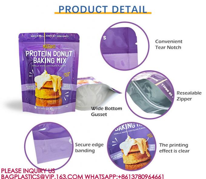 Stand Up Food Storage Pouch Window Resealable Zip Lock Smell Proof Bags for Food Storage 5