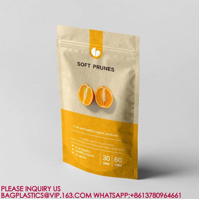 Kraft Paper Stand-Up Pouch Nuts Tea Dried Fruit Sealed Packing Bag Packaging Zipper Bag 1