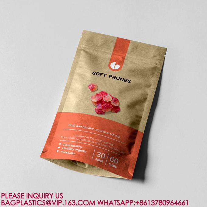Kraft Paper Stand-Up Pouch Nuts Tea Dried Fruit Sealed Packing Bag Packaging Zipper Bag 0