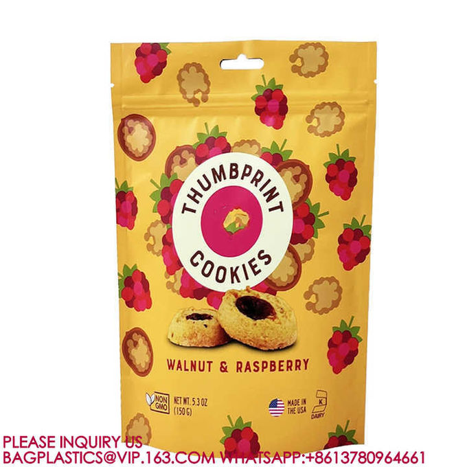 Bags Biodegradable Packing Sweets Biscuits Nuts Food Storage Bags Resealable Zipper Bags 2
