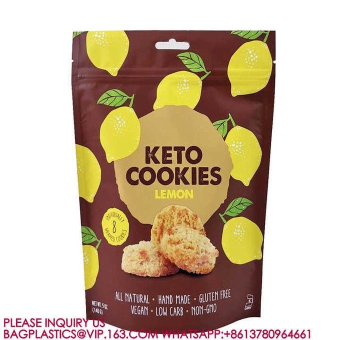 Bags Biodegradable Packing Sweets Biscuits Nuts Food Storage Bags Resealable Zipper Bags 1