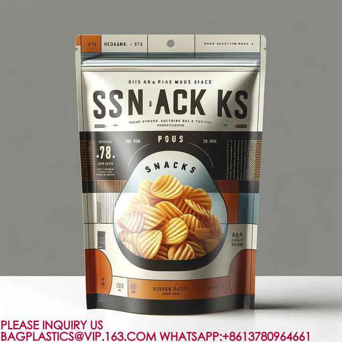 Pouch Pla Packaging Food Biscuits Snacks Mylar Packaging Bag Sealed Aluminum Foil Bag 3