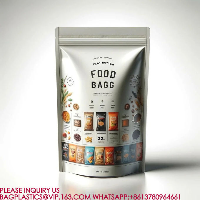 Food Packaging Bags Reusable Mylar Bags Plastic Packaging Candy Cookies Snack Bags pack 5
