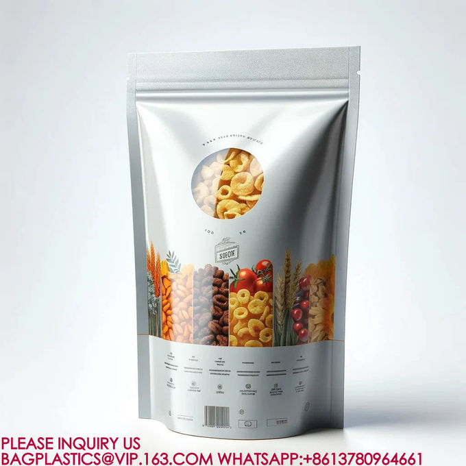 Food Packaging Bags Reusable Mylar Bags Plastic Packaging Candy Cookies Snack Bags pack 2