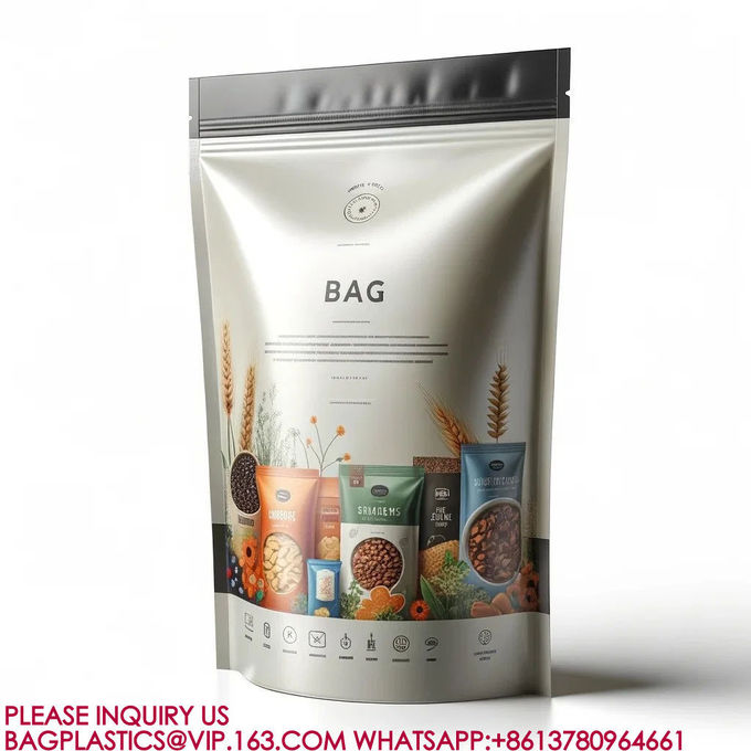 Food Packaging Bags Reusable Mylar Bags Plastic Packaging Candy Cookies Snack Bags pack 0