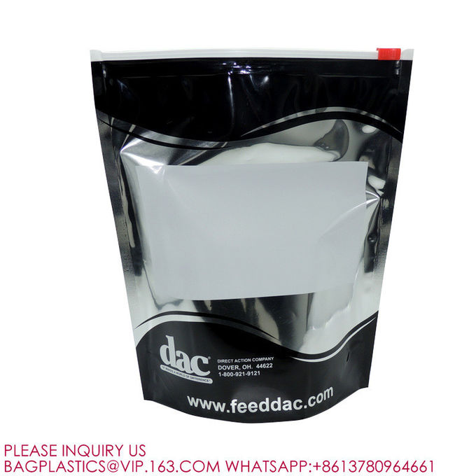 Slider Bags Zip Lock Mylar Stand Up Pet Food Bags With Slider Zip For Treat Cat Dog Food 0