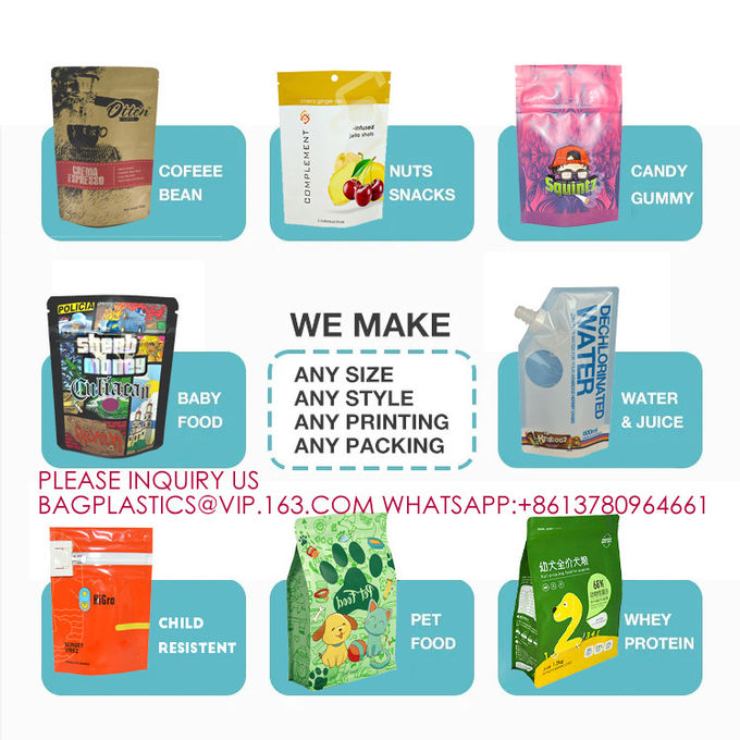 Recyclable Child Resistant Custom Printed Child Proof Smell Proof Mylar Zipper Pouch Bag 5