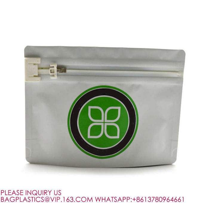 Bio Child Resistant Pouch Child Proof Packet Plastic Matte Stand Up Zip Foil Flat Bags 0