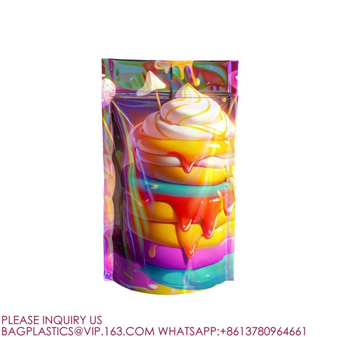 Customize Bolsa De Mylar 5 Gallon Holographic Ziplock Smell Proof Child Proof Mylar Bags 2