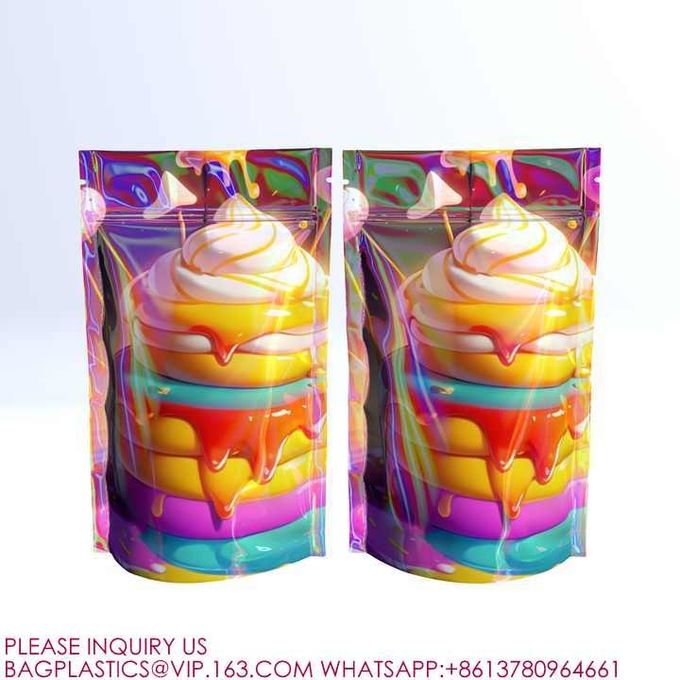 Custom Printed Mylar Smell Proof Stand Up Pouch Candy Food Packaging Mylar Ziplock Bag 3