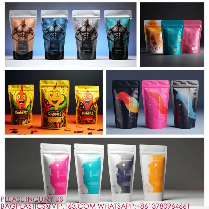 Biodegradable Dry Food Snack Cashew Nuts Doypack Smell Proof Stand Up Pouch With Zipper 3