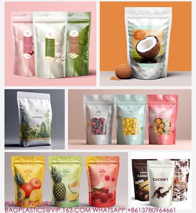 Biodegradable Dry Food Snack Cashew Nuts Doypack Smell Proof Stand Up Pouch With Zipper 2