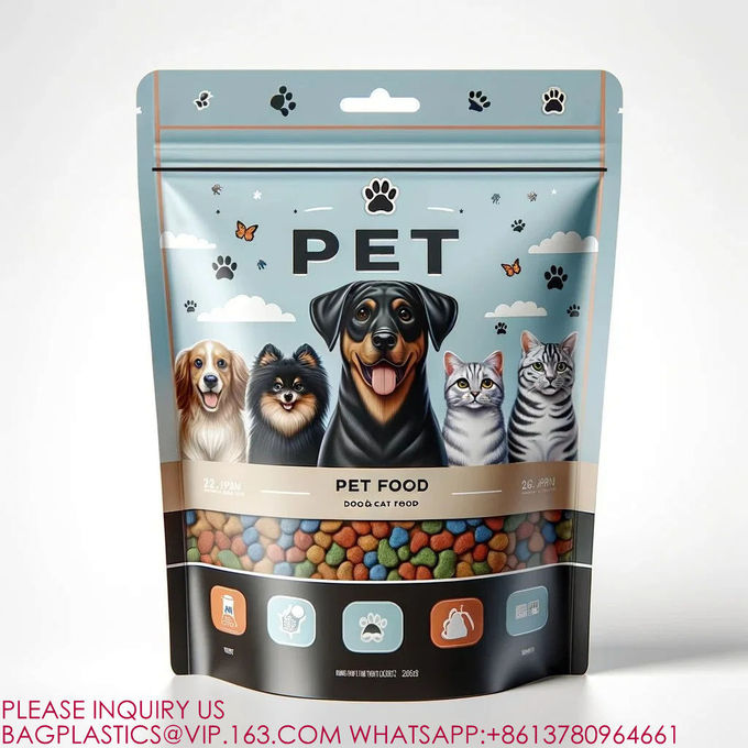 Packaging Stand Up Bag Sealed Aluminum Foil Zipper Bag Medium Size Adult Dog Food Bags 4