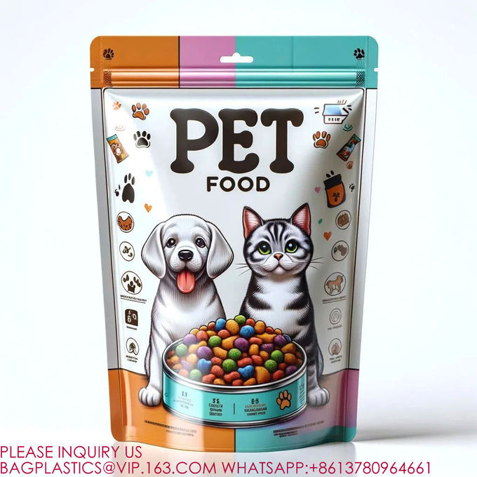 Packaging Stand Up Bag Sealed Aluminum Foil Zipper Bag Medium Size Adult Dog Food Bags 3